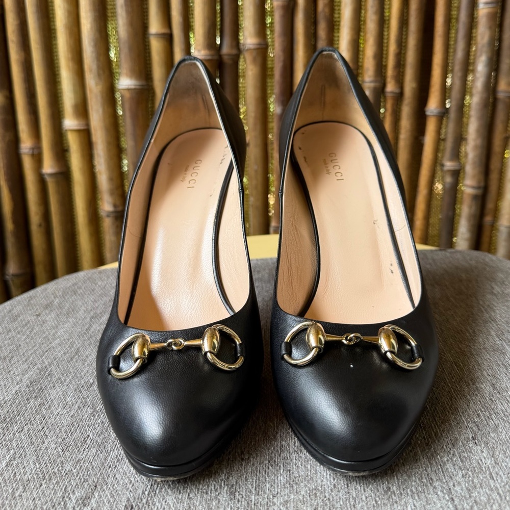 GUCCI horsebit leather heels - Picture 3 of 8